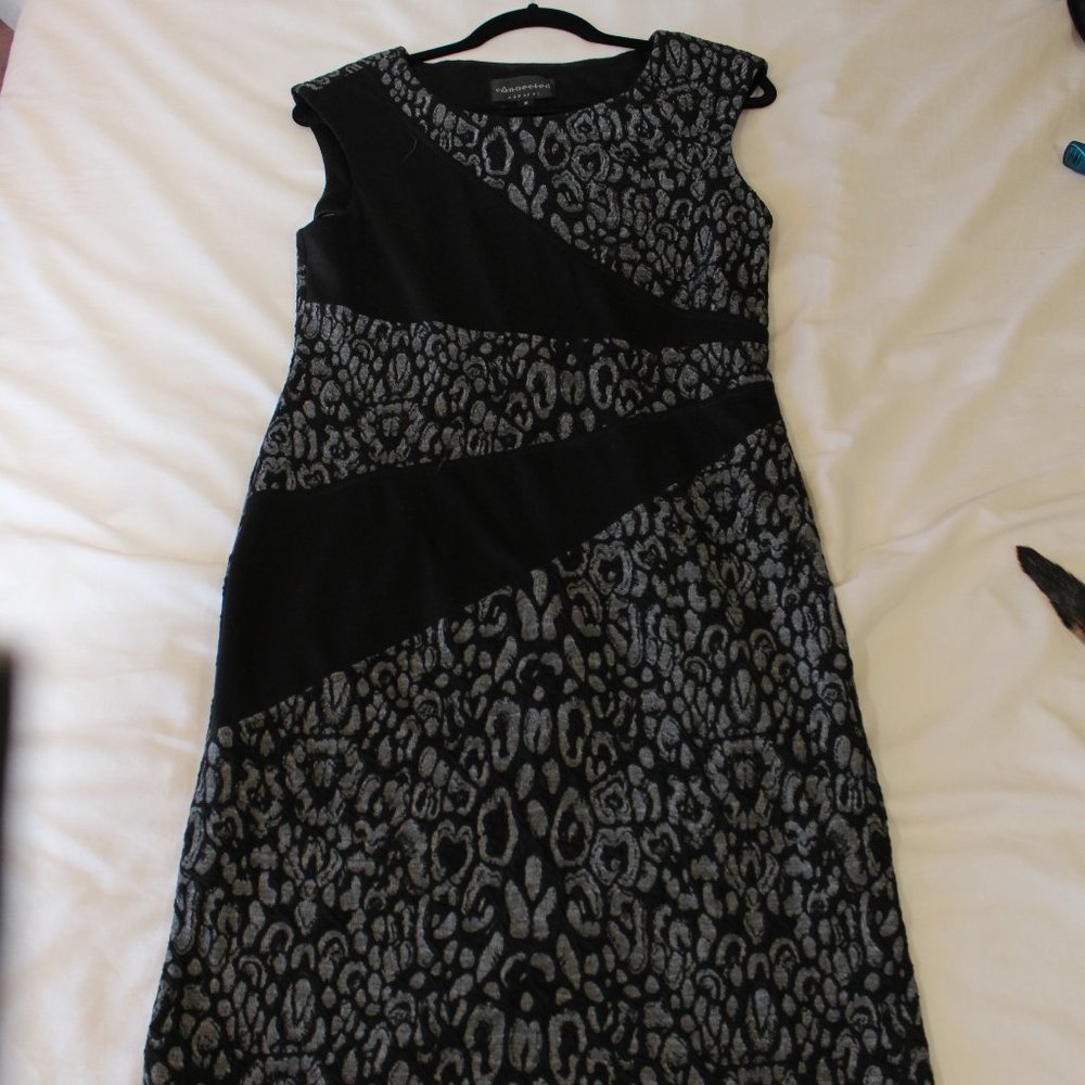 Fitted Black and Gray Dress